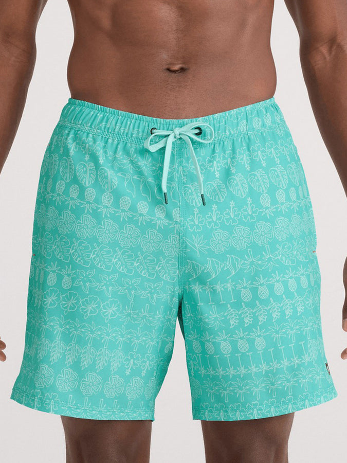 Saxx Oh Buoy 2N1 Volley 7'' Island Lineup Blue Boardshorts | ISLAND LINEUP SURF BLUE (ILS)