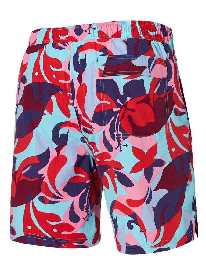 Saxx Go Coastal 2n1 Volley Tropical Boardshorts Spring 2024 | TRPC LENS RED MLT (TLR)