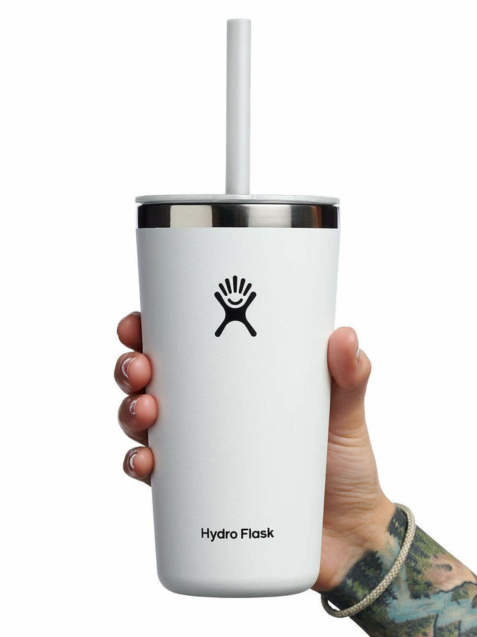 Hydro Flask 20oz All Around Straw Lid White Tumbler 2024 | WHITE