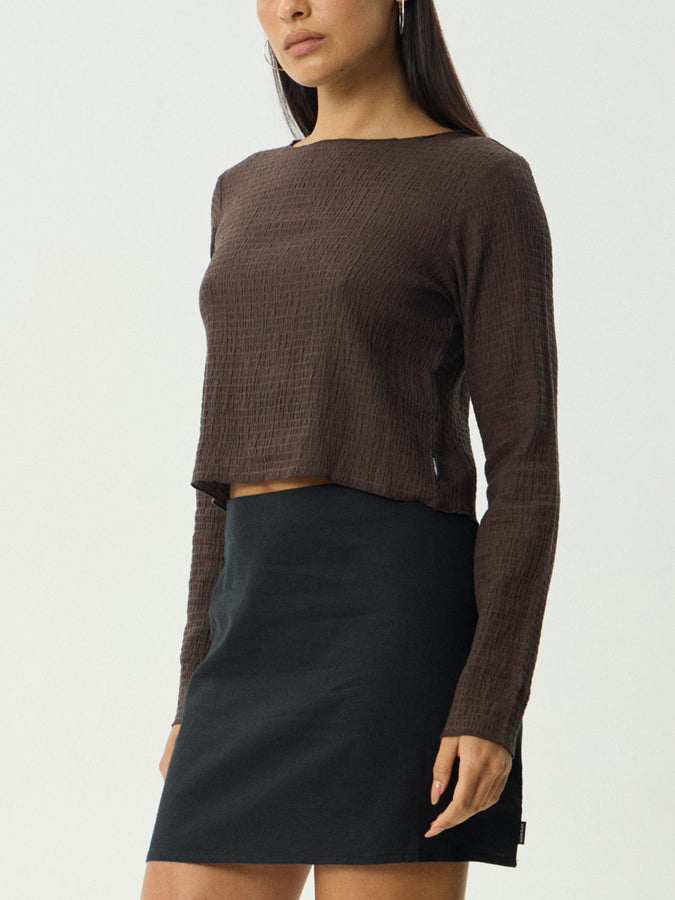 Afends Focus Long Sleeve T-Shirt Fall 2026 | COFFEE