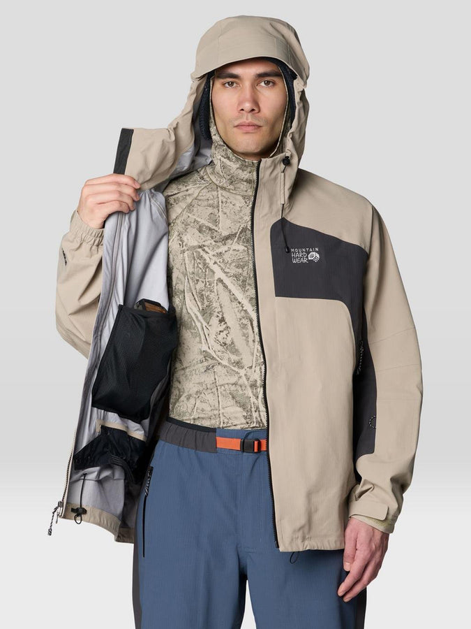 Mountain Hardwear Warp Factor 3L Hooded Shell Jacket 2027 - BADLANDS/SHARK