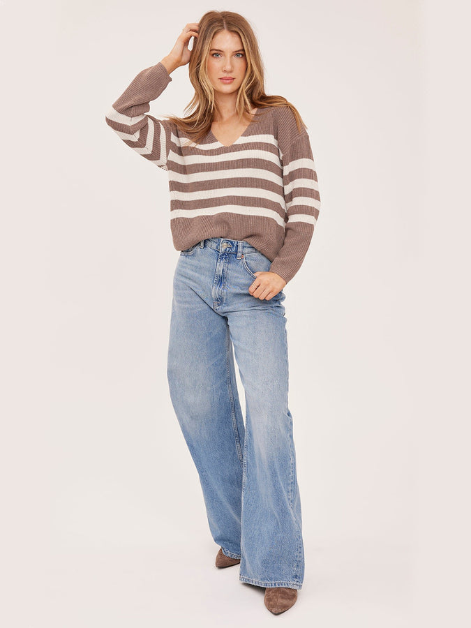 Gentle Fawn Tucker Sweater Fall 2026  | LATTE STRIPE