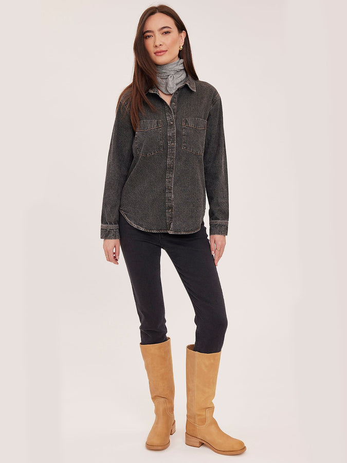 Gentle Fawn Griffin Long Sleeve Buttondown Shirt Fall 2026 | BLACK WASH