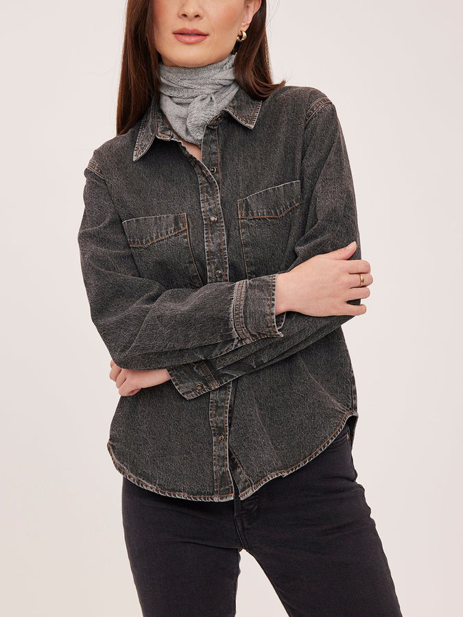 Gentle Fawn Griffin Long Sleeve Buttondown Shirt Fall 2026 | BLACK WASH