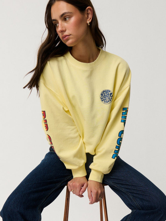Rip Curl SG Heritage Oversized Crewneck Sweatshirt Fall 2026 | SOFT YELLOW (2946)