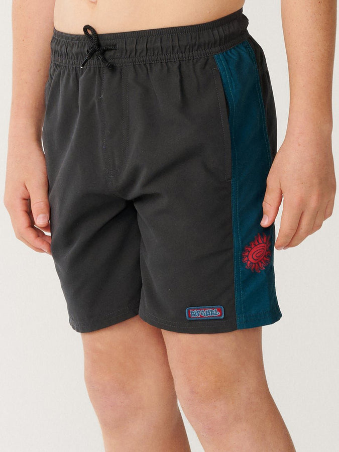   Rip Curl Surf Shack Panel Volley Boardshorts (Youth 7-14) Fall 2026 | WASHED BLACK (8264)