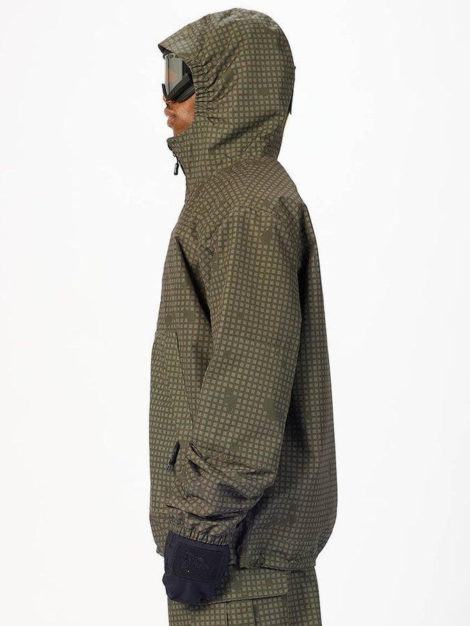 Airblaster Access 2027 Shell Snowboard Jacket | OLIVE GRID