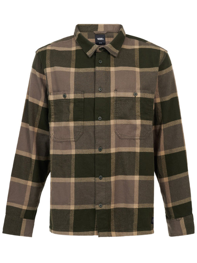 Vans Larkspur Plaid Flannel Long Sleeve Buttondown Shirt Fall 2026 | OBSIDIAN FERN/BUNGEE CRD (HBS)