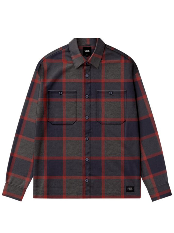 Vans Larkspur Plaid Flannel Long Sleeve Buttondown Shirt Fall 2026 | PARISIAN NGHT/POPPY EMBR (HBR)