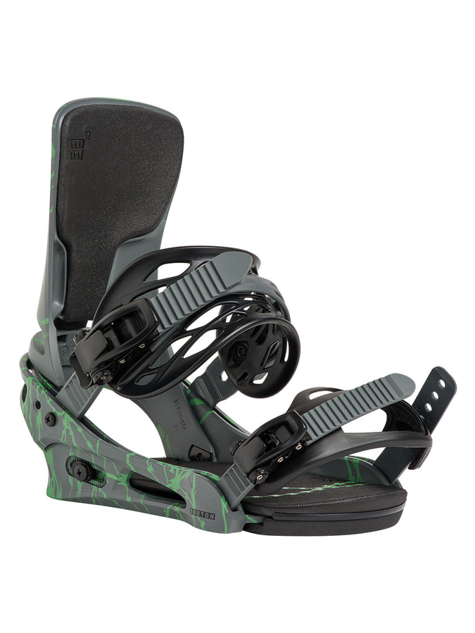 Burton Cartel Reflex Snowboard Bindings 2027 | GRAY/GREEN VOLTAGE (E7W)