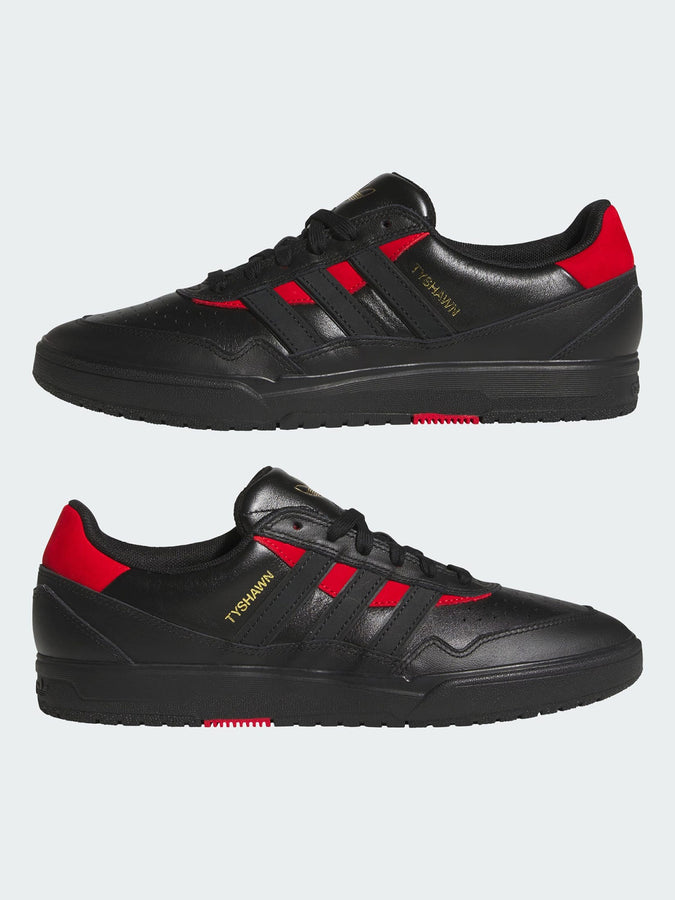 Adidas Tyshawn II Black/Black/Scarlet Red Shoes Holiday 2026 | CORE BLK/CORE BLK/BTR SCARLET