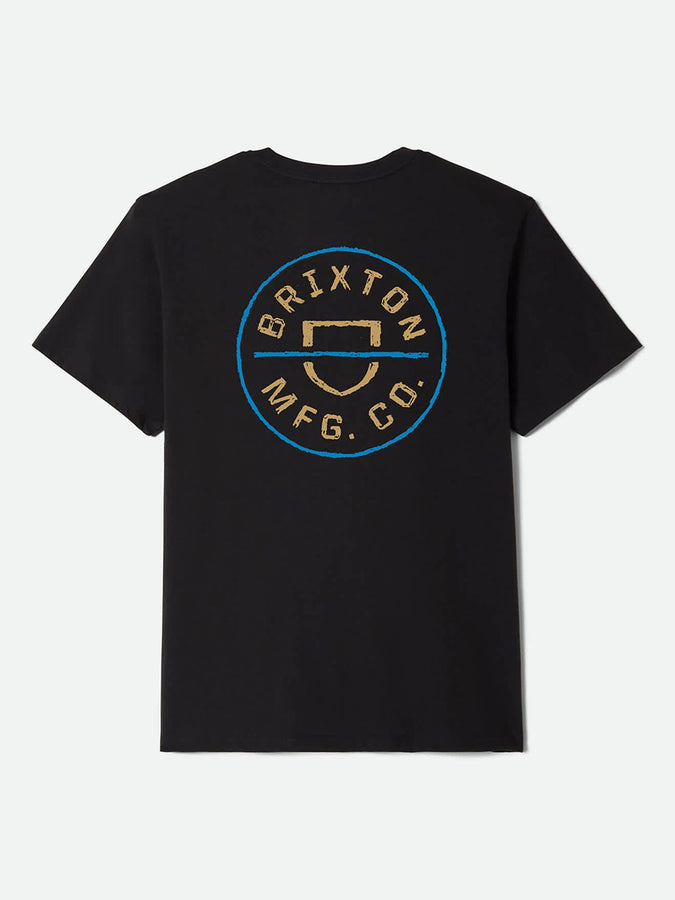 Brixton Crest II T-Shirt Summer 2026 | BLACK/COPPER/MEDIUM BLUE