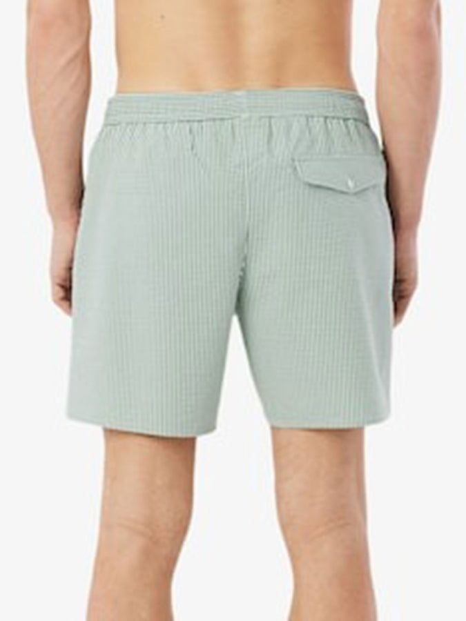 Lacoste Mid Lenght Striped Textured Trunk Boardshiorts Spring 2026 | WHITE/GREEN (1JA)