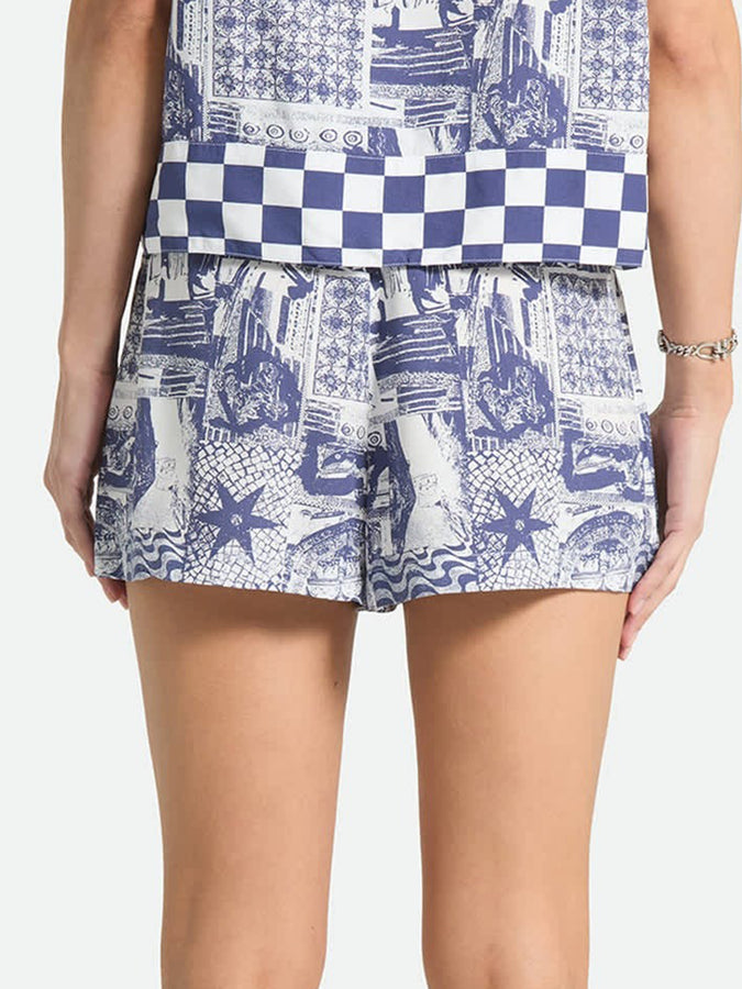 Brixton Post Playa Shorts Summer 2026 | OFF WHITE/BLUE TILE