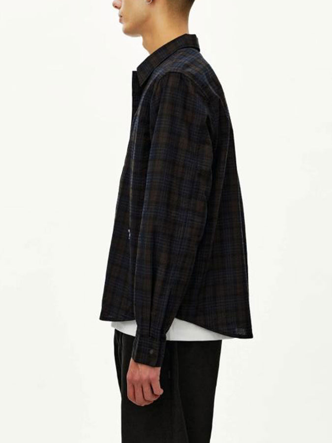 Pas Normal Studios Off-Race Seersucker Long Sleeve Buttondown Shirt Fall 2026 | DARK NAVY