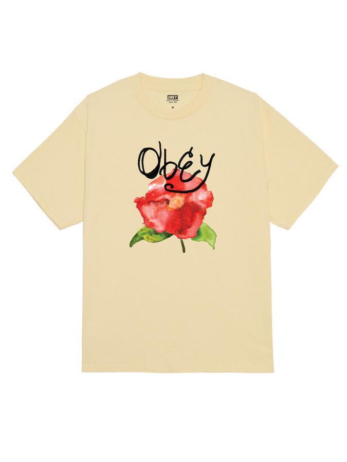 Obey Watercolor Poppy T-Shirt Summer 2026 | PALE YELLOW (PLY)