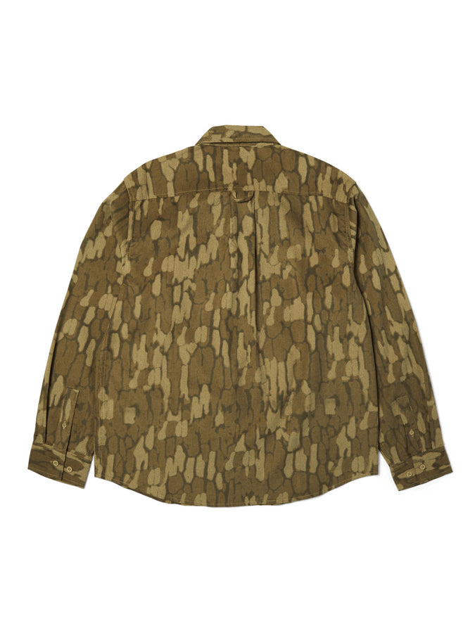 Huf Warped Camo Corduroy Long Sleeve Buttondown Shirt Holiday 2025 | MUTED CAMO