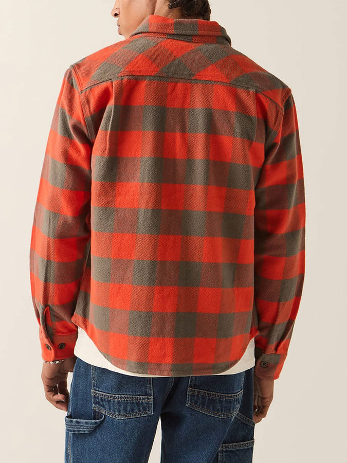 Brixton Bowery Heavyweight Flannel Long Sleeve Buttondown Shirt Fall 2026 | WASHED RED/GREY