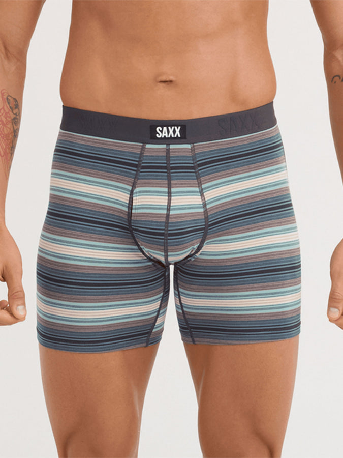 Saxx Vibe Xtra Soft Comfort Baja Stripe-Dark Sage Boxer | BAJA RAYURE DARK SAGE (BDS)