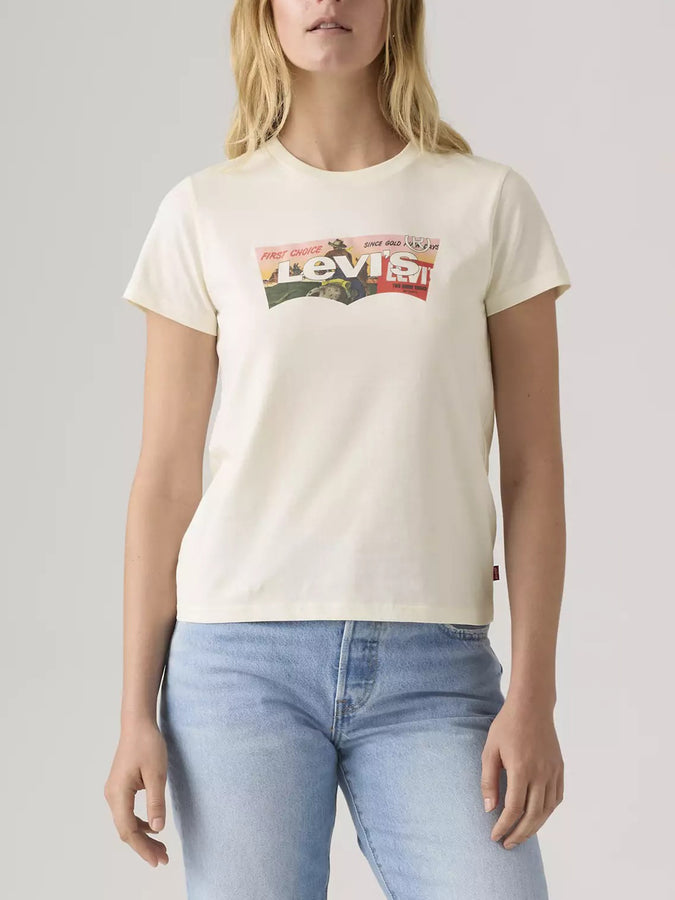 Levis The Perfect Tee Emb Pink Bw Egret T-Shirt Fall 2026 | EGRET (3496)