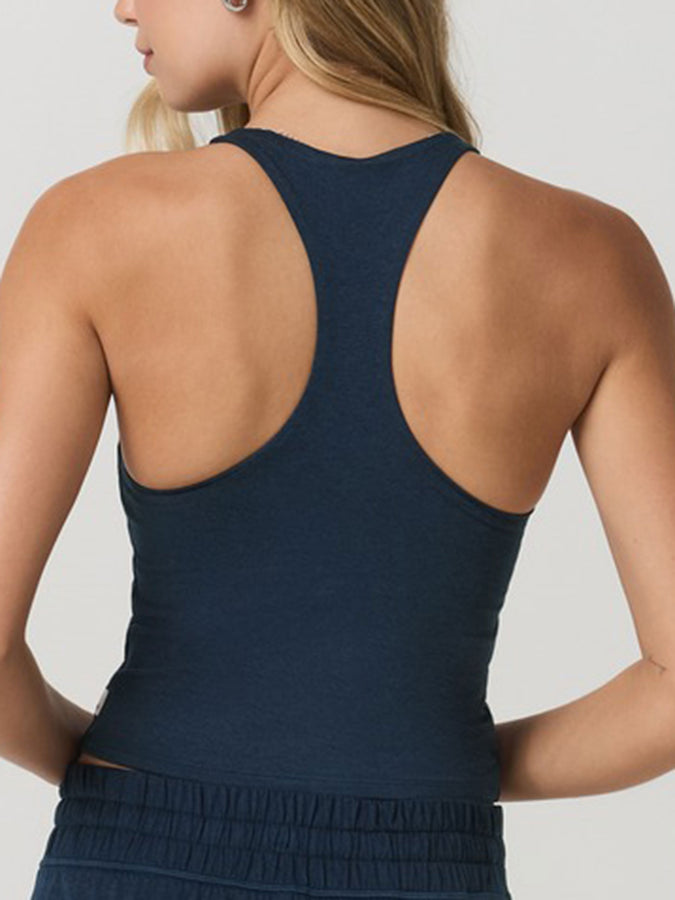 Vuori Halo Performance Crop 2.0 Tank Top Spring 2026 | BLUE COAST HEATHER (BTH)