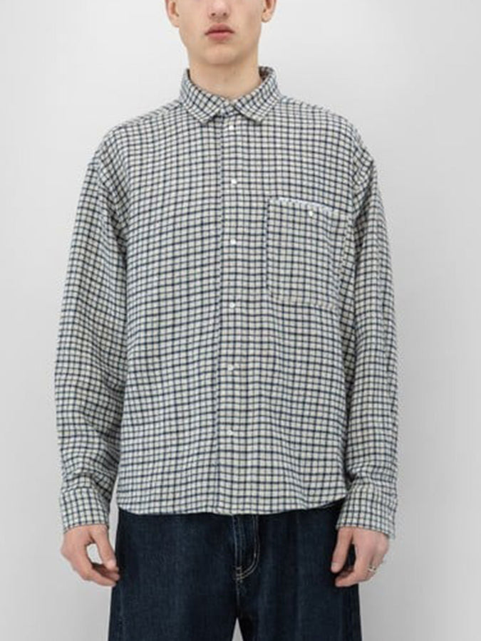Beyond Medals Checkered Long Sleeve Buttondown Shirt Spring 2026 | BEIGE