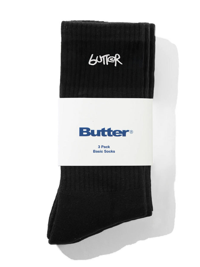 Butter Goods Basic 3 Pack Socks | BLACK