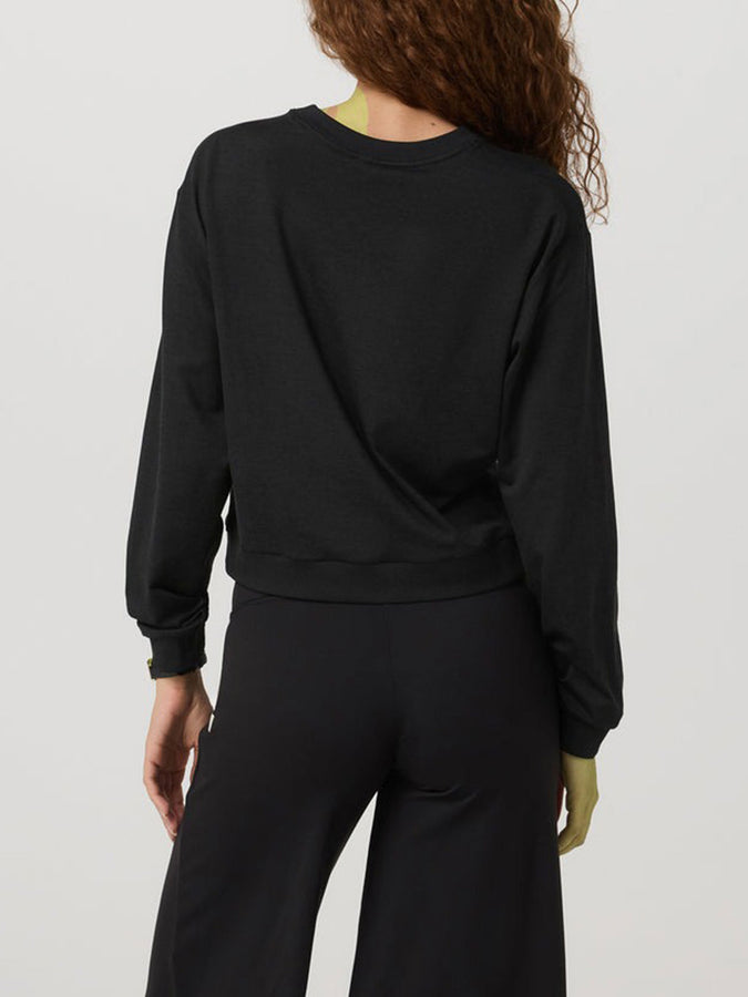 Vuori Halo Modern Crewneck Sweatshirt | BLACK HEATHER (HBK)