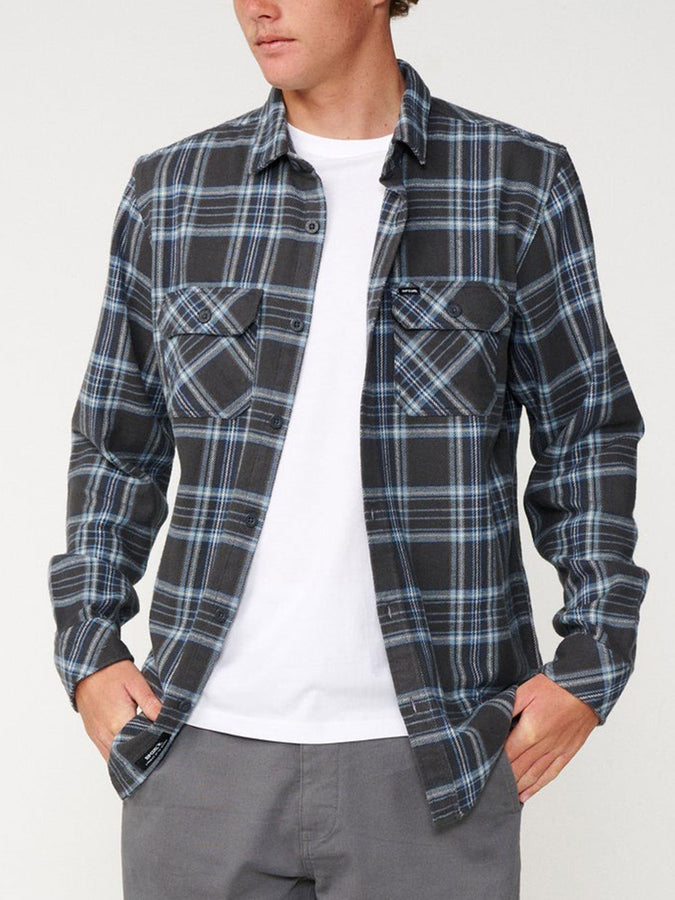 Rip Curl Griffin Flannel Long Sleeve Buttondown Shirt Fall 2026 | WASHED BLACK (8264)