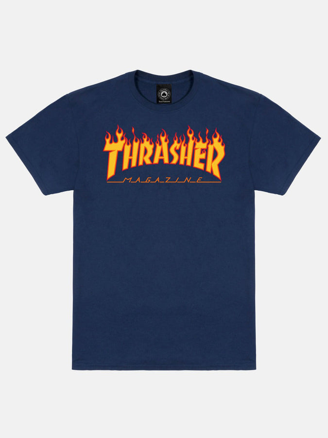 Thrasher Flame Logo T-Shirt Fall 2026 | NAVY
