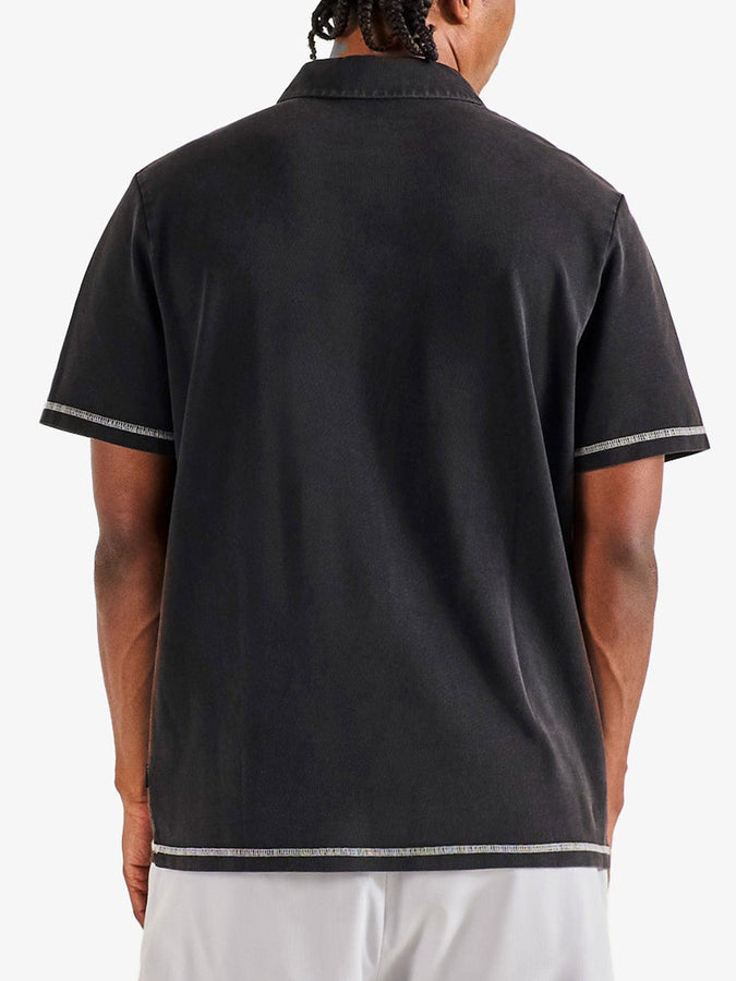Malbon Fairway Overdyed Short Sleeve Polo Fall 2026 | BLACK