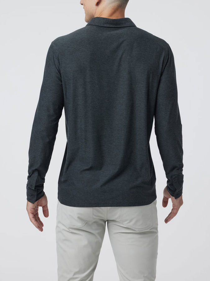 Vuori Strato Tech Long Sleeve Polo Fall 2026 | CHARCOAL HEATHER (HCC)
