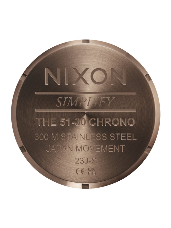 Nixon 51-30 Chrono Leather Chocolate/Dark Roast/Brown Watch | CHOCOLATE/DK ROAST/BRWN (5240)
