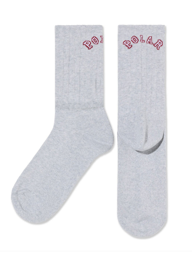 Polar Skate Co Large Rib College Socks | HEATHER GREY