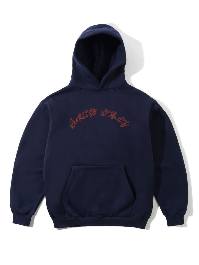 Cash Only Plaid Applique Logo Hoodie Fall 2026 | NAVY