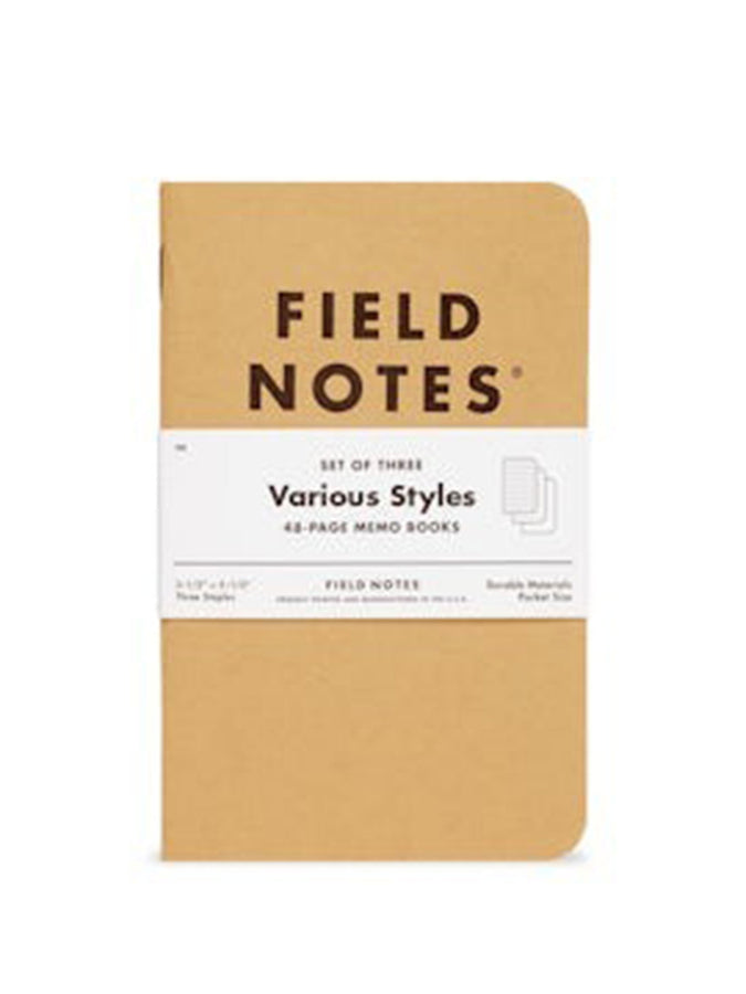 Field Note Original Kraft Ruled Notebook 3 Pack | ASSORTED
