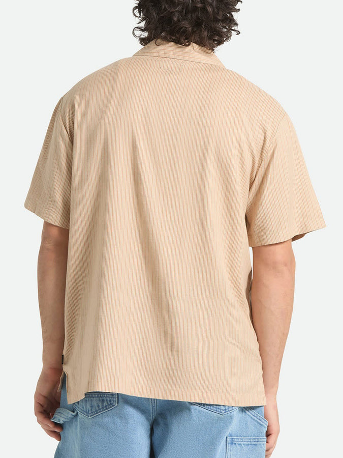 Brixton Bunker Slub Short Sleeve Buttondown Shirt Summer 2026 | ITALIAN CLAY STRIPE