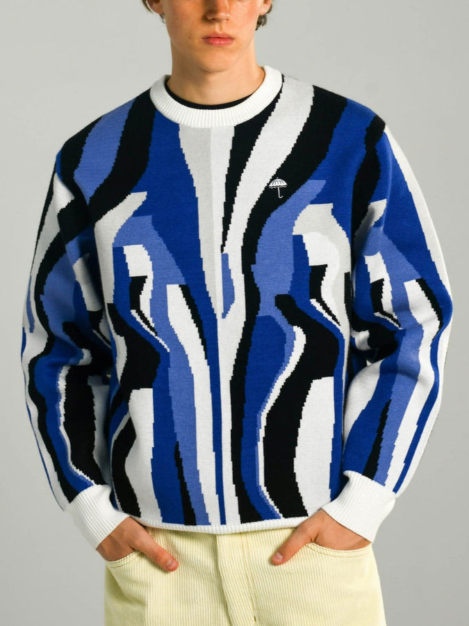 Hélas Irreel Knit Crewneck Sweatshirt Fall 2026 | BLUE MULTICO