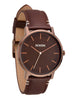 Nixon Porter Leather Chocolate/Dark Roast/Brown Watch