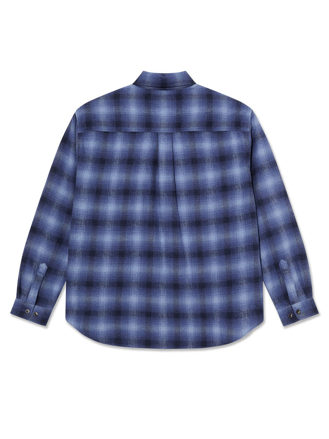 Polar Skate Co Mitchell Shadow Check Long Sleeve Buttondown Shirt Holiday 2025 | BLUE