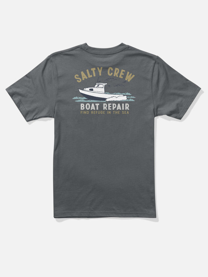 Salty Crew Boat Repair T-Shirt Summer 2026 | CHARCOAL
