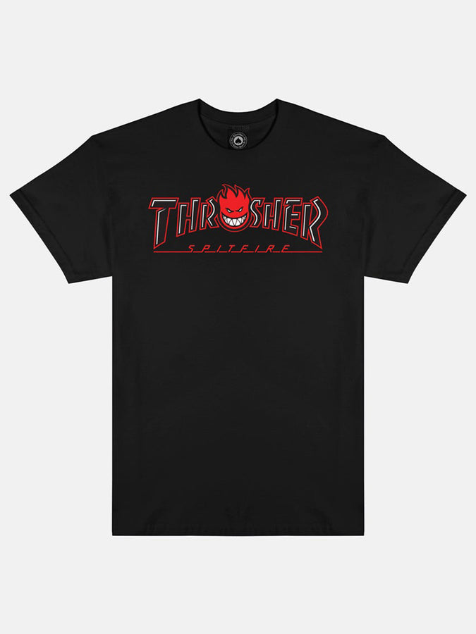 Thrasher x Spitfire Bighead Outline T-Shirt Holiday 2025 | BLACK