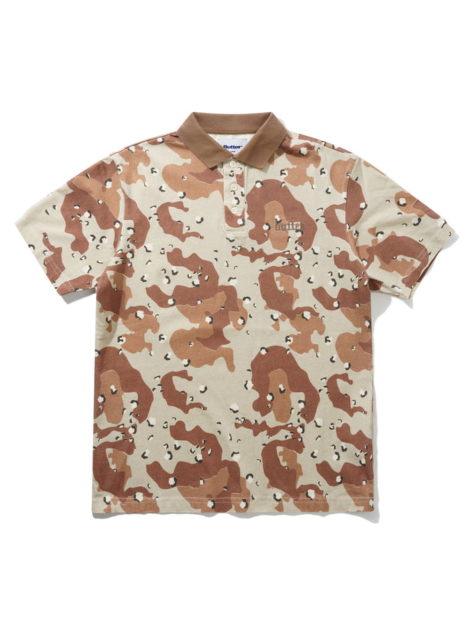 Butter Goods Camo Short Sleeve Polo Fall 2026 | DESERT