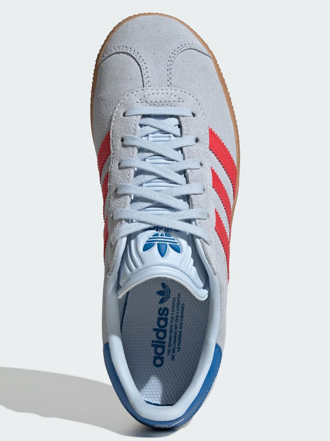 Adidas Gazelle Crystal Sky/Semi Lucid Red/Blue Shoes Spring 2026 | CRYSTAL SKY/SEMI LUCID RED/BLU