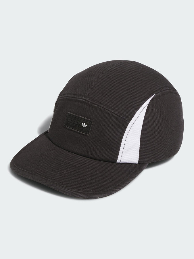 Adidas Faded 5 Panel Black Strapback Hat | BLACK
