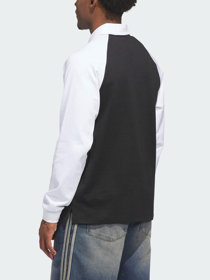 Adidas Skate Tyshawn Rugby Black/White  Long Sleeve Polo Spring 2026 | BLACK/WHITE