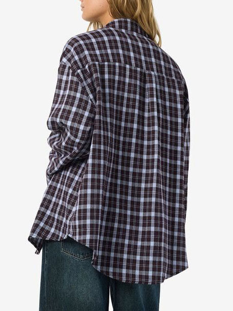 Noisy May Zoe Check Long Sleeve Buttondown Shirt Fall 2026 | FIG