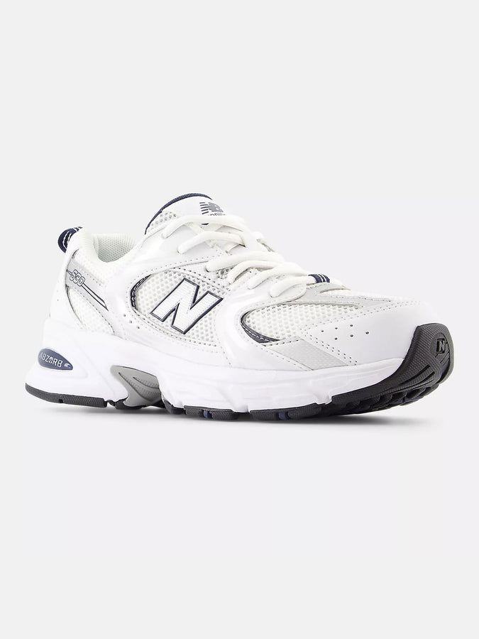 New Balance 530 White/Natural Indigo/Silver Metallic Shoes Fall 2026 | WHITE/NATURAL INDIGO/SLVR MTLC