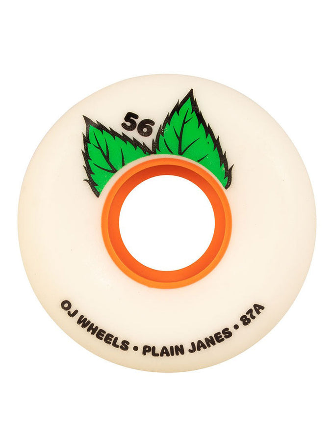 Oj's Plain Jane Keyframe 56mm Skateboard Wheels | WHITE