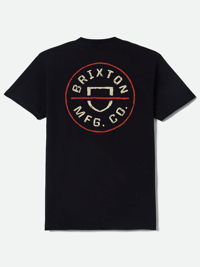 Brixton Crest II T-Shirt Fall 2026 | BLACK/IVORY/BRICK RED
